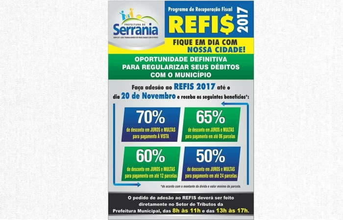 PROGRAMA DE REFINANCIAMENTO DE DÍVIDAS COM O MUNICÍPIO