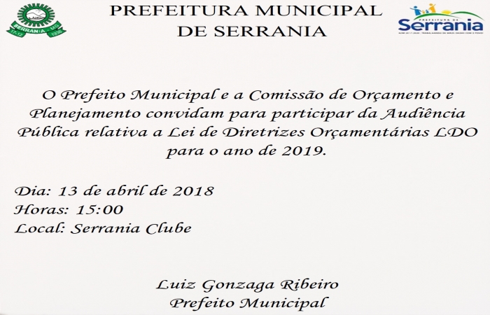Audiência Pública LDO 2019