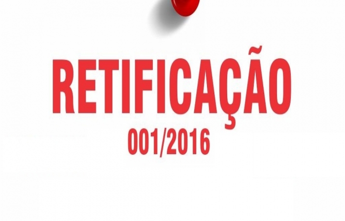 Retificação Edital - Concurso Público 01/2016