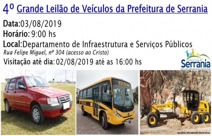 4º Leilão de Veículos