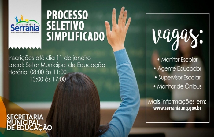 Processo Seletivo 01/2017 - Secretaria de Educação